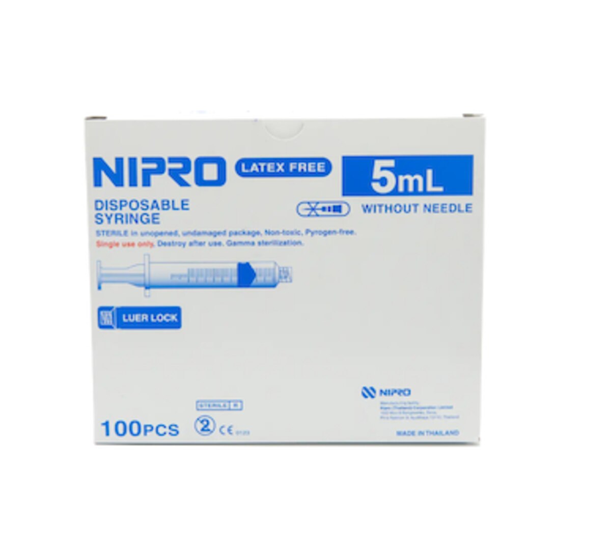 5CC SYRINGE, LL, NO NEEDLE 100/BX